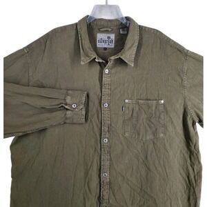 Levis SilverTab Shirt Overshirt Mens XL OD Green Loose Workwear Shacket Cotton